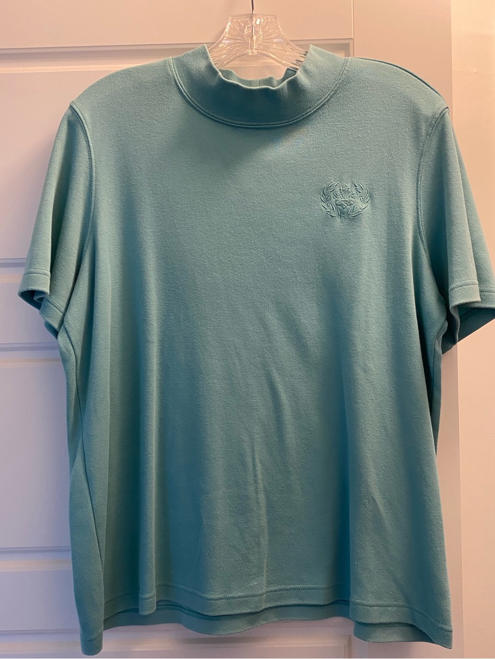 Blair short sleeve mock neck top, size L